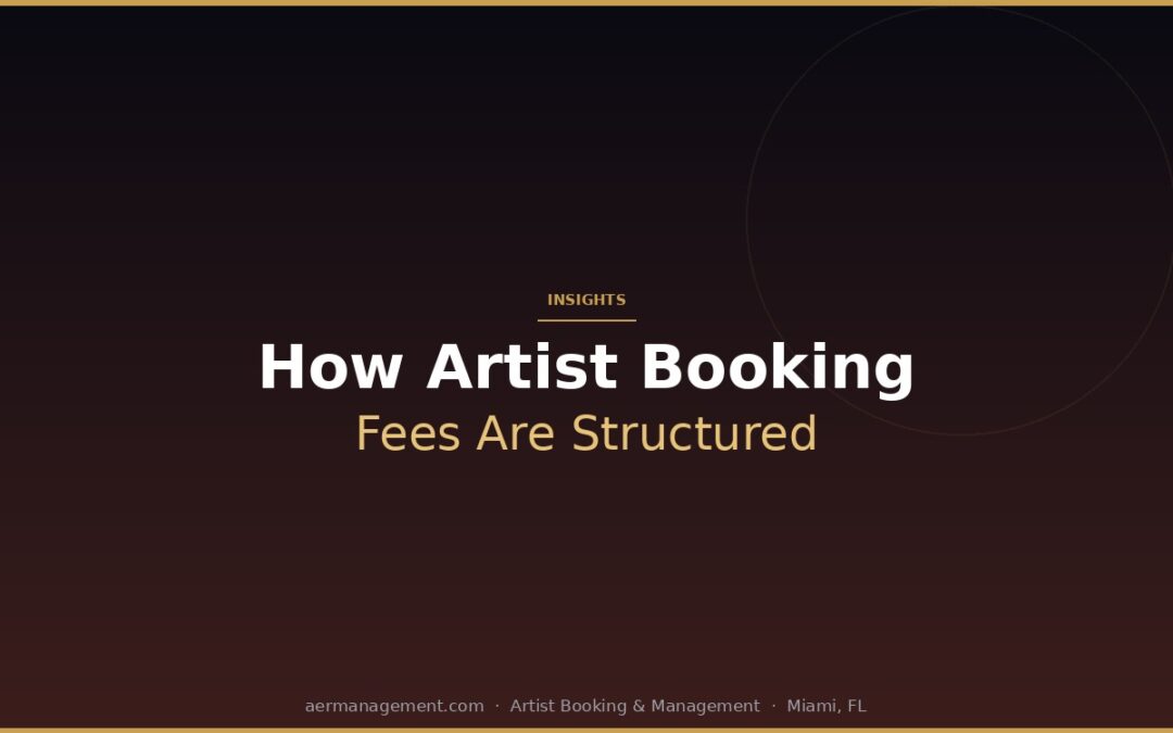 How Artist Booking Fees Are Structured