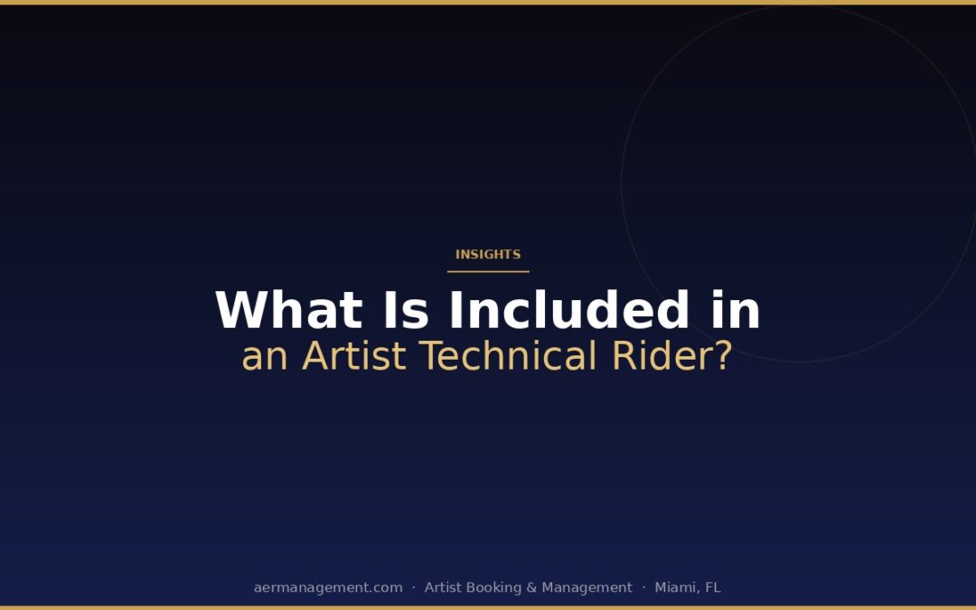 What Is Included in an Artist Technical Rider